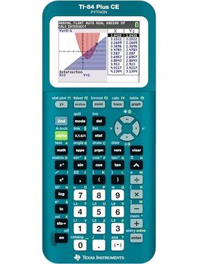 Graphing Calculator TI-84 Plus CE - Trinomial Teal, High-Performance Math Tool